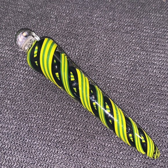 Abstract handmade hand blown glass wearable art pendant for necklace unisex - Picture 14 of 14